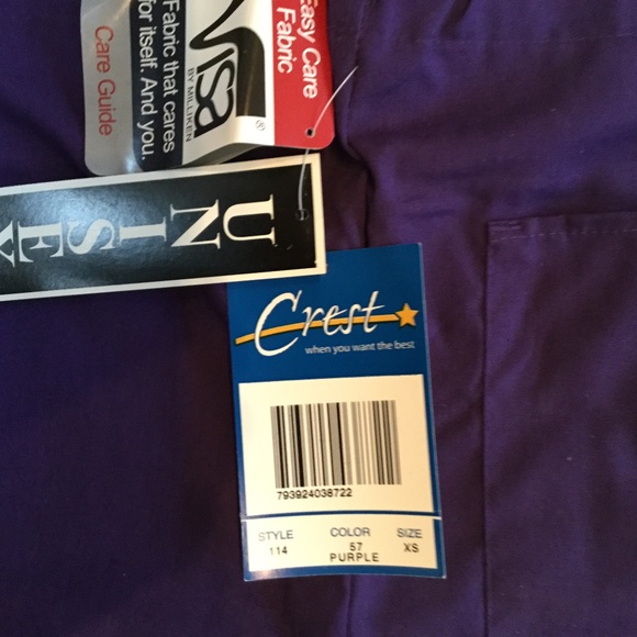 CREST SCRUB PANTS, PURPLE, SIZE XS, STYLE 114, NWT - Picture 5 of 6